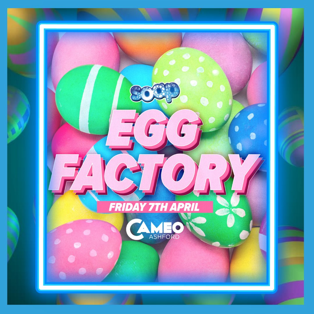 🐰🎉Get your bunny ears and tail ready for the Egg Factory party at SOAP this Easter! With Easter eggs to giveaway and tunes that will have you hopping all night!

See you Friday at <a href="/CameoAshford/">Cameo Ashford</a>
Tickets available here ---> loom.ly/IQX9wcc