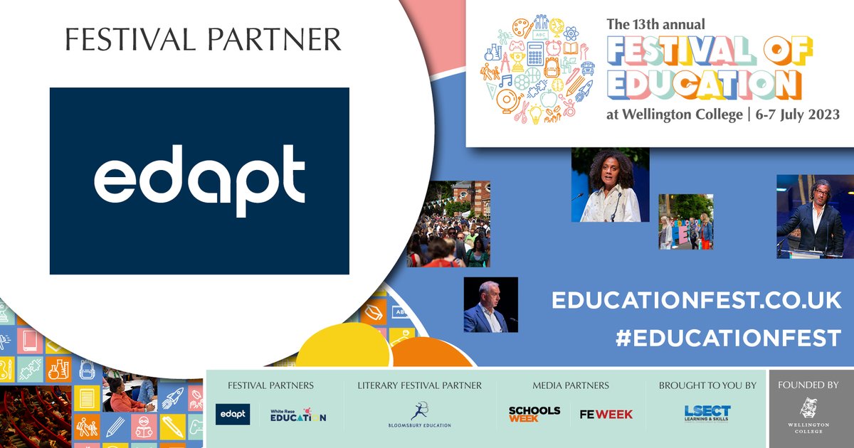 EducationFest's tweet image. We are delighted to have @edaptuk as a Festival Partner @EducationFest 💫 
Join us for the biggest and most inspiring education event of the year at Wellington College on 6th-7th July 2023🎉
For more info visit: buff.ly/33CAmIJ
#educationfest