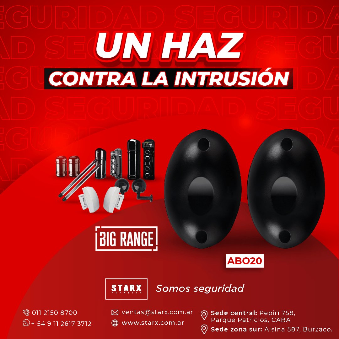 noticiasRNDS's tweet photo. 💫 UN HAZ Contra la #intrusión!
📢 Encontrá en #StarxSecurity la #BarreraInfrarroja para interior ABO20 de #BigRange
👉 Esta barrera emite un haz de 20m que funciona como una frontera invisible imposible de franquear.
➕ INFO:
📱 https://t.co/e6vxyeQ8Ky https://t.co/fZrSkJHAPg