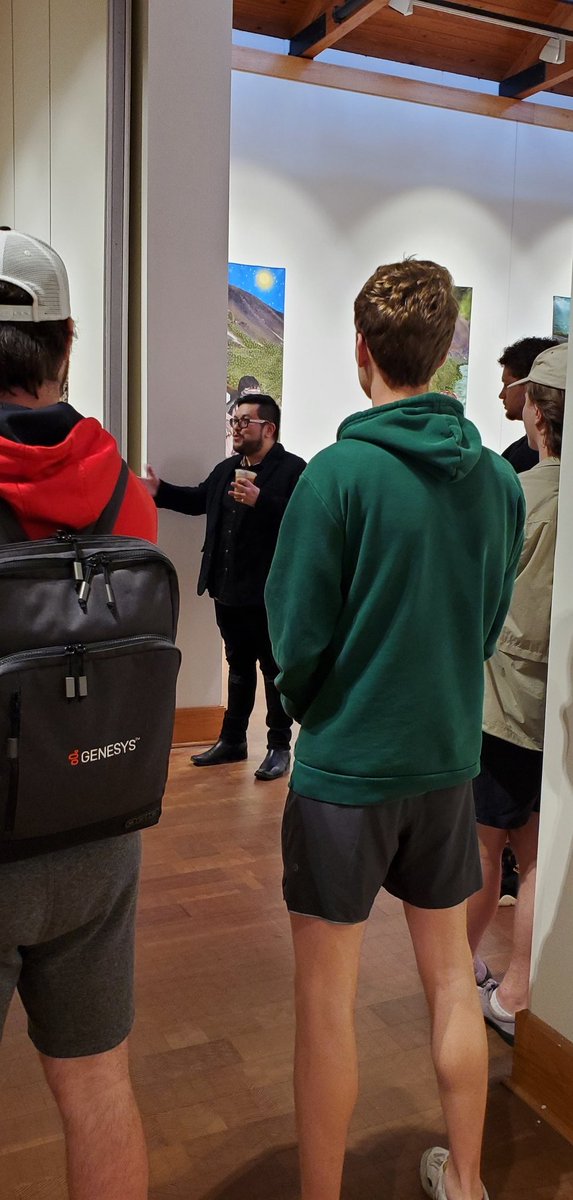 ShamiraGelbman's tweet photo. Kicking off #PSC210 #PPE238 #BLS280 unit on environmental justice protest & policy in the art gallery with @WabashCollege visiting artist @HoesyCorona https://t.co/KfT4DwYwaW