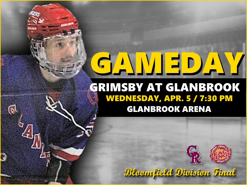 PJHL_GRangers's tweet photo. The Bloomfield Division Final opens tonight as the @PJHL_GRangers host the Grimsby Peach Kings.  Puck drop is 7:30 pm at Glanbrook Arena. https://t.co/V9reo2W6mb