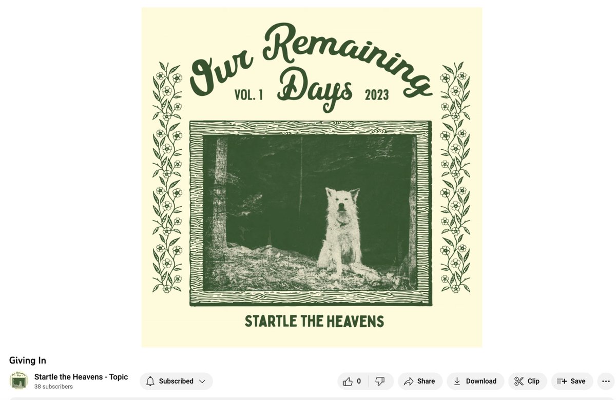 I listen to calm music while I work since it helps me stay focused, relaxed, and grounded in perspective. Here's an independent Alabama artist, Benjamin Lee Leopard, and his project Startle the Heavens.  This is my favorite song, "Giving in."  youtube.com/watch?v=9vkMLS…