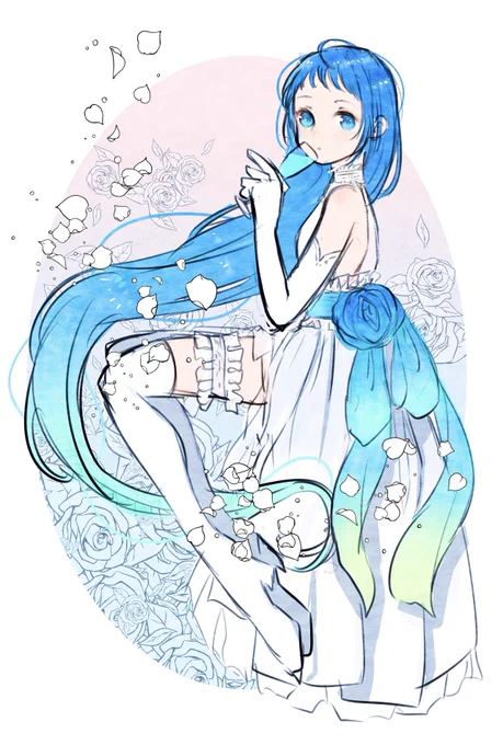 寝る前お絵描き。艦これ 五月雨(ドレスのすがた) 