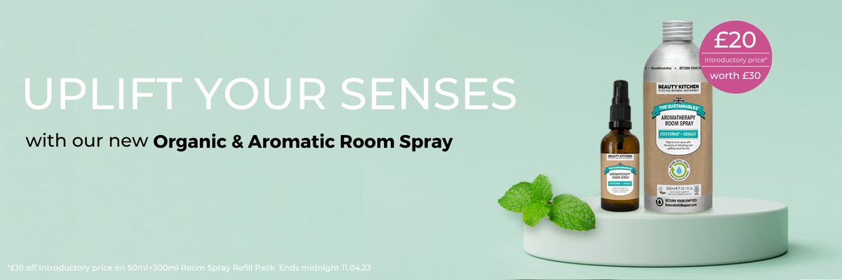 Introducing our new Aromatherapy Room Spray &amp; Refill 💚 Instantly transform your space with a clean &amp; bright aroma that transports you to a place of harmony ⭐ bit.ly/3ZR1AGA

Save £10 with an introductory offer on our Refill Pack, no code needed - ends midnight 11.04.23