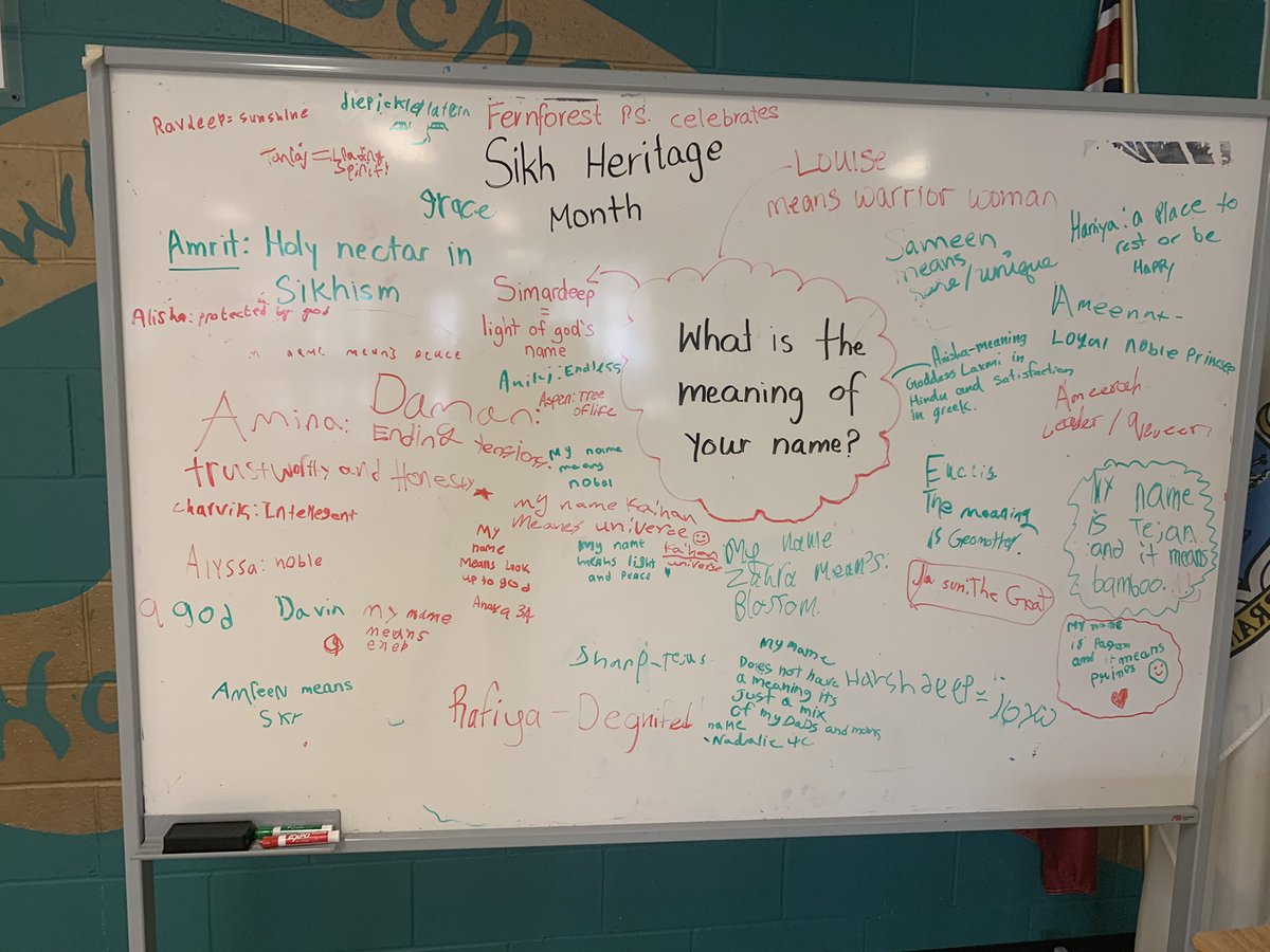 Mrs. Samra (@mrsparm28s) on Twitter photo Fernforest celebrates Sikh Heritage Month by asking students to share the meaning of their names on our big whiteboard ..<a href="/gillgurmeet01/">Gurmeet Gill</a> <a href="/PNeerja/">Neerja</a> <a href="/FernforestPS/">Fernforest PS</a> Fernforest celebrates Sikh Heritage Month by asking students to share the meaning of their names on our big whiteboard ..<a href="/gillgurmeet01/">Gurmeet Gill</a> <a href="/PNeerja/">Neerja</a> <a href="/FernforestPS/">Fernforest PS</a>