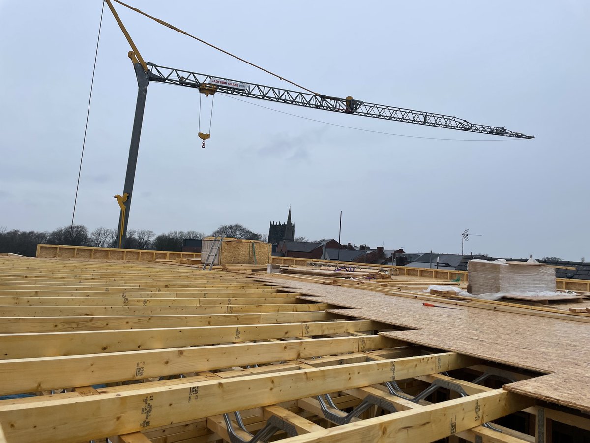 FlitcraftLtd's tweet photo. We're not just houses, this one is student accommodation with 38 units being created on two floors above roof of existing building.  If you have a timber frame project you would like to discuss with Flitcraft, please call us on 01995 679444 #injectawall  #construction #flitcraft https://t.co/EfQvc6RnQK