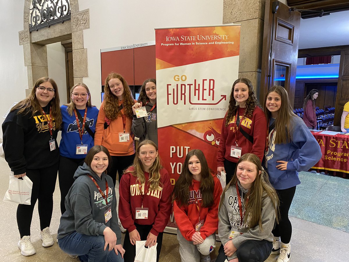 FesslerBj's tweet photo. Thank you to Sabrina Howes for helping take these bright freshmen to the WISE Conference at Iowa State!! https://t.co/t9E64u1zt5