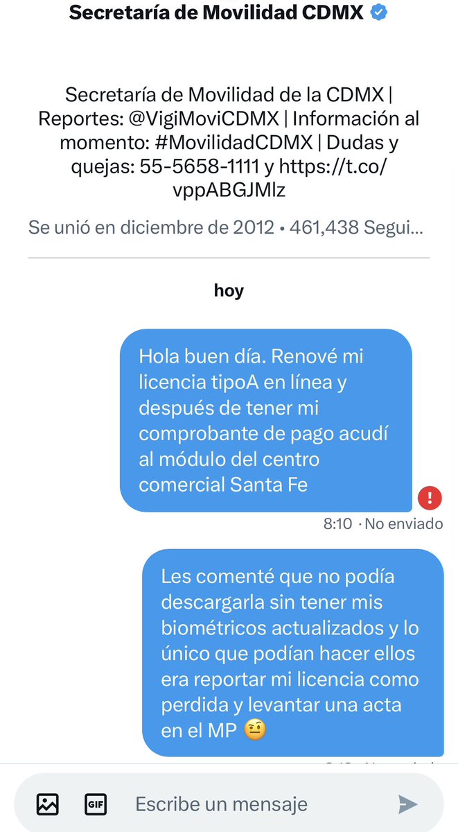 LillianCastap's tweet photo. @LaSEMOVI @andiiMz Es imposible mandarles DM porque no recibe mensajes . 
Necesito de su apoyo para esta situación sin atención . https://t.co/XaGrmguYTr