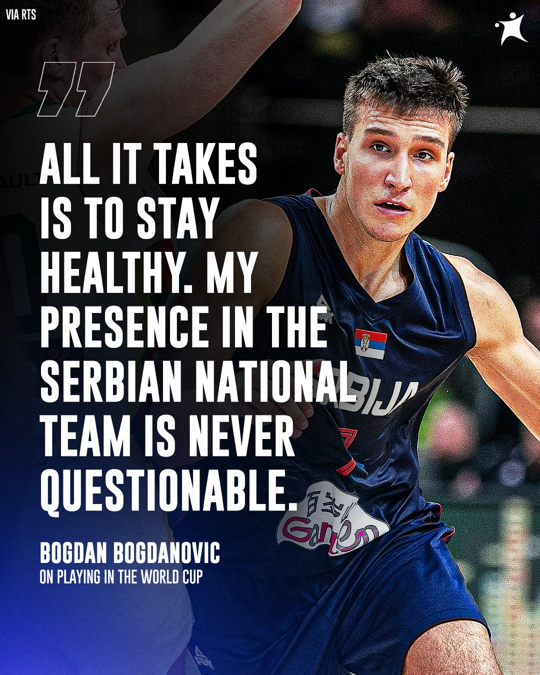 BasketNews on X: Bogdan Bogdanovic unveils the new Serbian national team  jersey ✊🇷🇸 📸 @LeaderOfHorde  / X