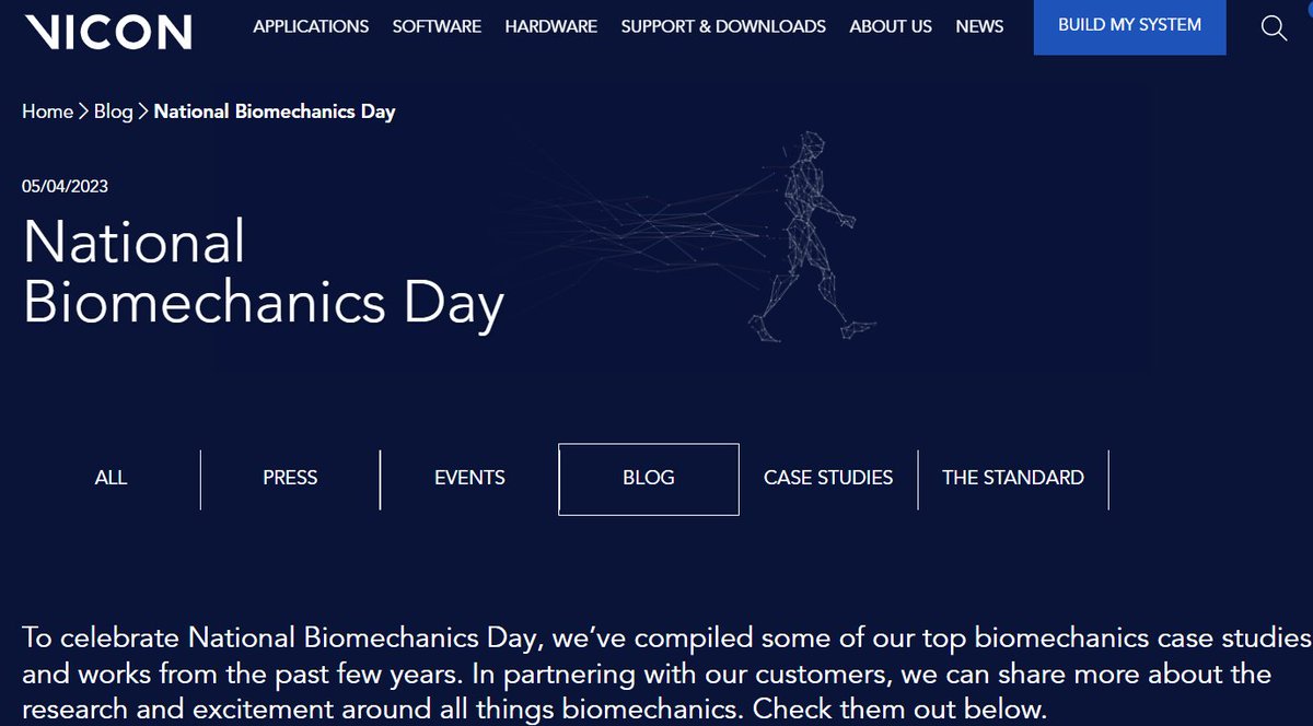 BiomechanicsDay's tweet photo. (Very) Long time NBD sponsor, VICON has a great #NBD2023 page going: https://t.co/Mgd3yckqlY
@Vicon #mocap #3dmocap #Biomechanics @NIH https://t.co/RyGVcY5spn