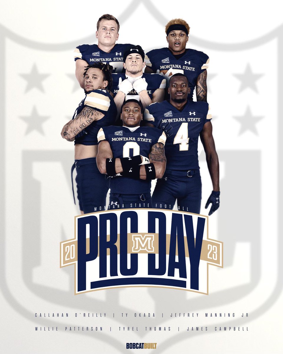Big day for <a href="/MSUBobcats_FB/">Montana State Football</a>!  Great opportunity for these #BobcatBuilt men to show the #NFL what they can do!

#BobcatBuilt | #GoCatsGo