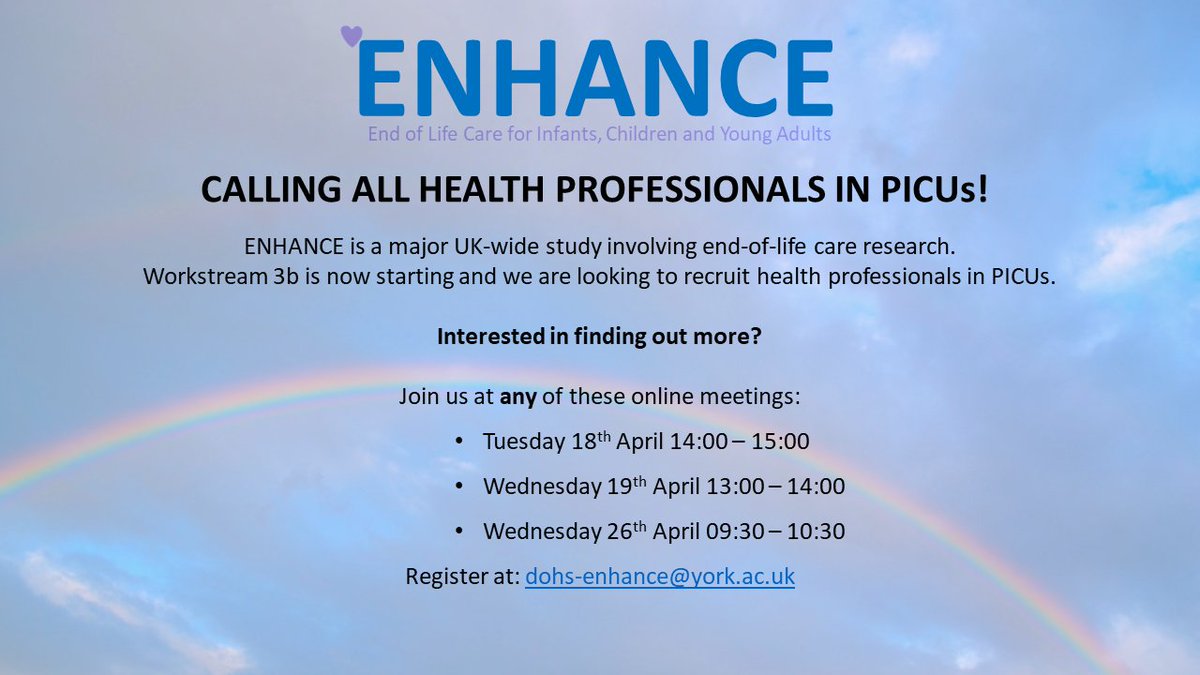 Are you a health professional working in UK PICUs? Are you interested in being a site for an NIHR funded study on end-of-life care in the PICU setting? Please see below. @PICANetAudit @PICSociety