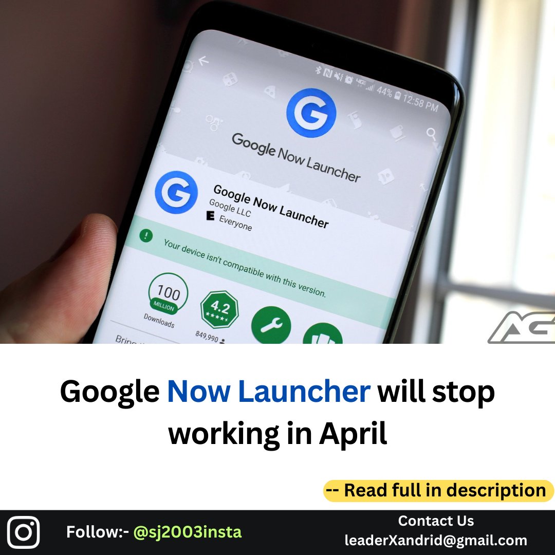 sj2003tech's tweet image. Google Now Launcher will stop working in April.

#Google #nowlauncher #googlenowlauncher #tech #technology #TechNews
