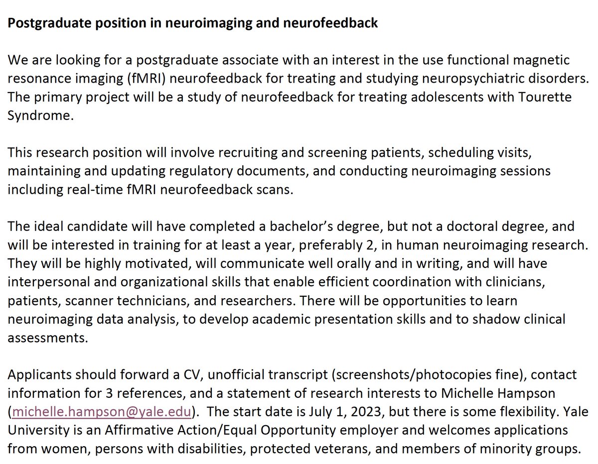 We have an opening for a Postgraduate Associate!