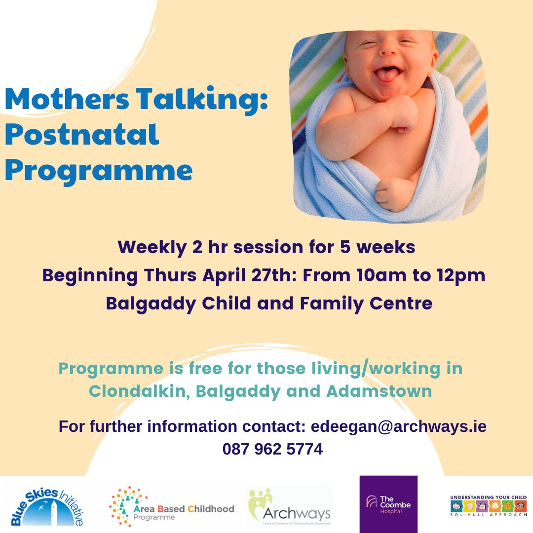 Have you had a new baby in the past few months? If so, our postnatal group could be just the place to come to. eventbrite.ie/e/mothers-talk…