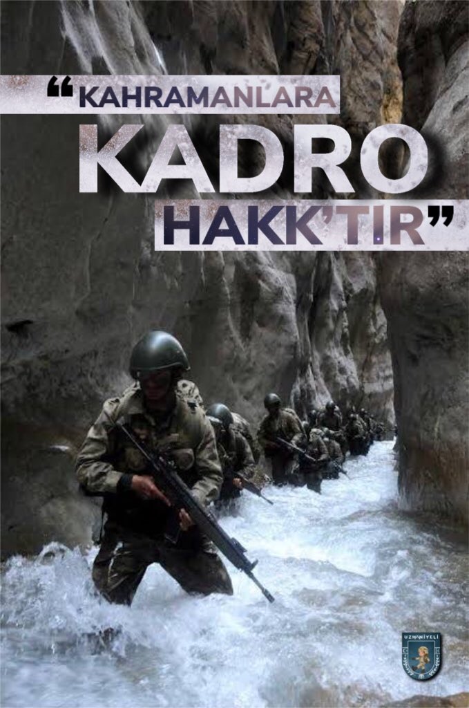 Uzman Çavuşlarımız Kadro Bekliyor

Yurt içinde ve yurt dışında vatanın bölünmez bütünlüğü için mücadele eden kahraman Uzman Çavuşlara Kadro haktır helaldir

Kahraman Uzman Çavuş’lar gelecek endişesi duymadan görev yapmak istiyorlar

Mesleki güvence bekliyor

#UzmanCavuslaraKadro