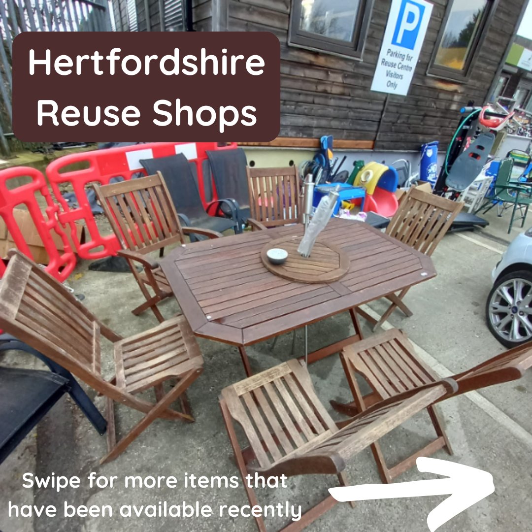 HertsWasteAware's tweet photo. Have you ever visited your local #ReuseShop? 🪑🧸
There are donation spaces at each #RecyclingCentre, with items then taken on to the network of Reuse Shops for low-cost resale.
Find out more about #Hertfordshire Reuse shops here: https://t.co/zBbUGfZQVL https://t.co/OHsdxu49ap