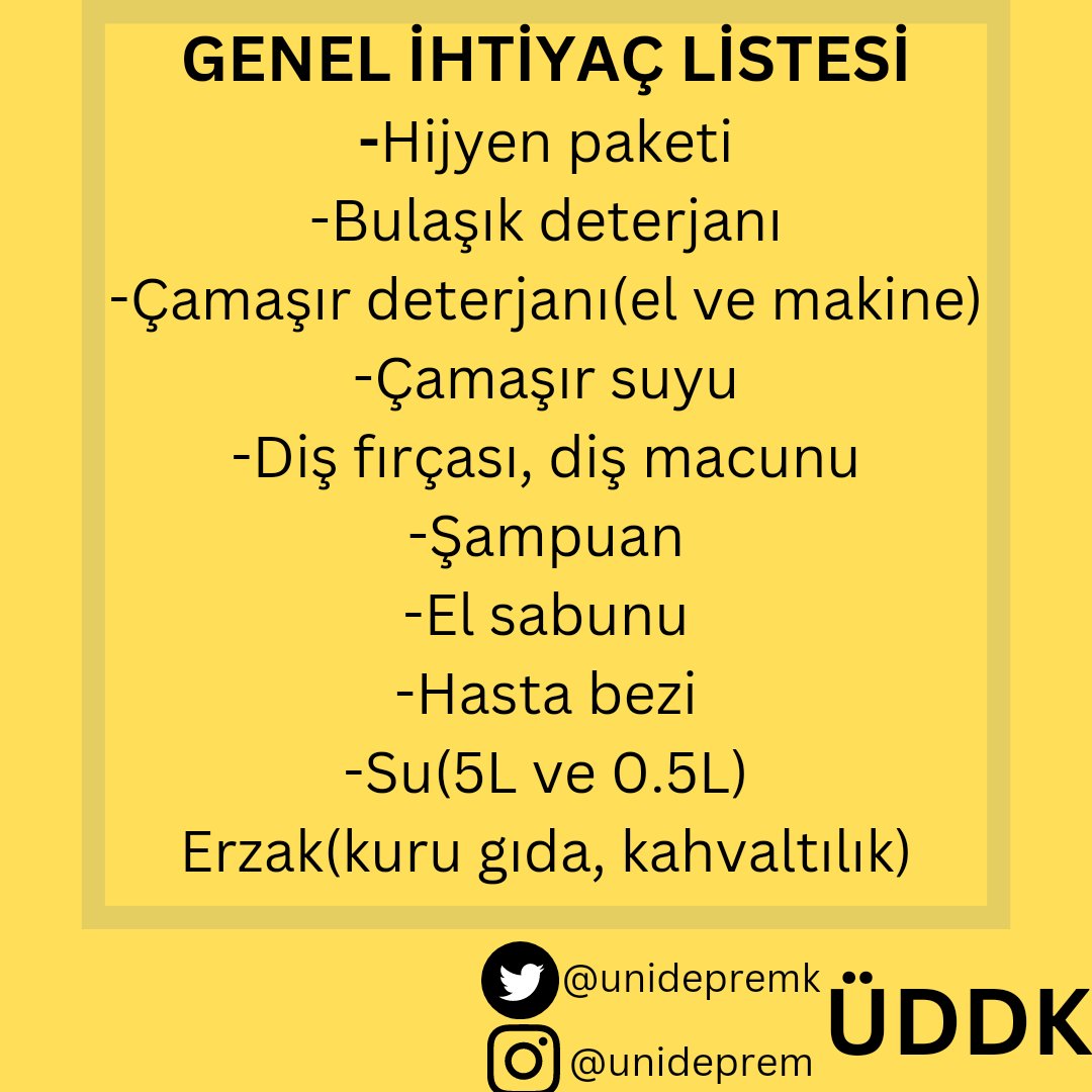 uniDepremK's tweet photo. Dayanışmayla kalın! https://t.co/gZJKL5zKQ0