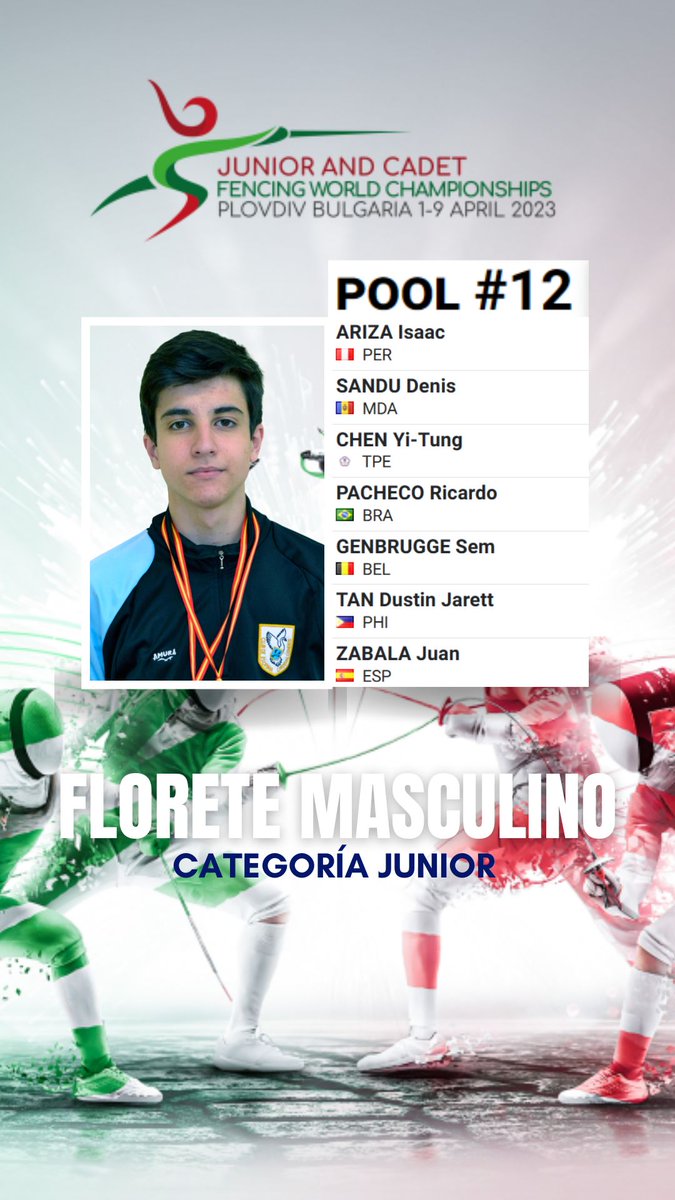 CisnerosEsgrima's tweet photo. Magnificas poules de los floretistas junior del CCC ayer en el Mundial de Plovdiv. 

Resultados finales:
22 Sofía Gaydos
27 Ariadna Tucker
68 Juan Zabala https://t.co/Edd3gAyDAG