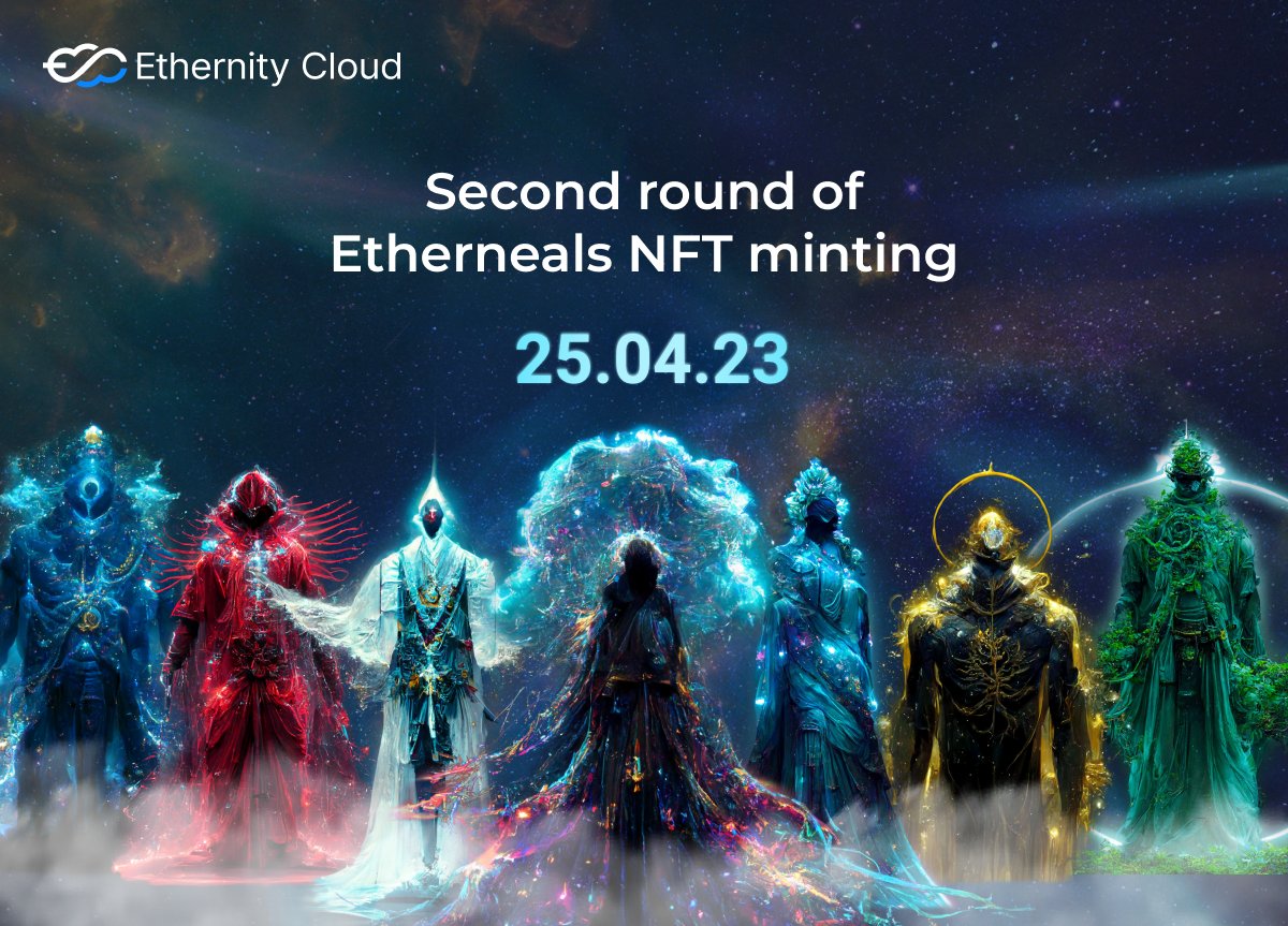 EthernealsNFT's tweet photo. Greetings Etherneals!🧙‍♂️

The 2nd NFT minting round begins on April 25th. Whitelisted members get 15 mins priority to mint. Everyone will have a chance to participate in this enchanted event. Stay tuned for more details on how to join this ethereal journey.
#EthernealsNFT #minting https://t.co/vzpkJJ5y6T