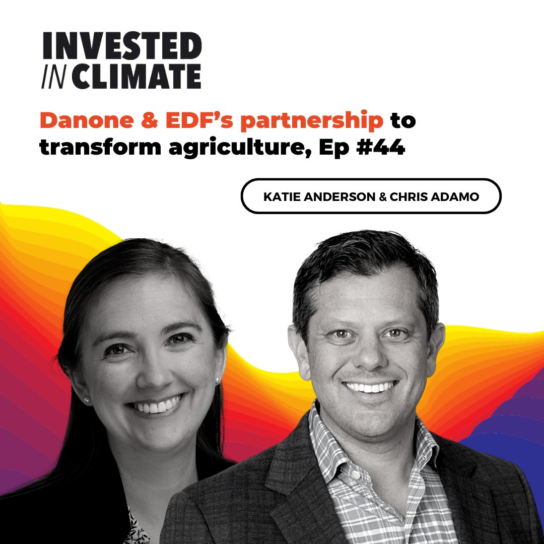 Hear from our Resilient Food &amp; Forest Director <a href="/ksanderson727/">Katie Anderson</a> on the exciting new bar <a href="/Danone/">Danone</a> has set for the ag sector w/ its industry-first pledge to reduce #methane emissions 30% by 2030 — and learn how <a href="/EnvDefenseFund/">EDF</a> is helping Danone get there.
🎧 investedinclimate.com/podcast/danone…