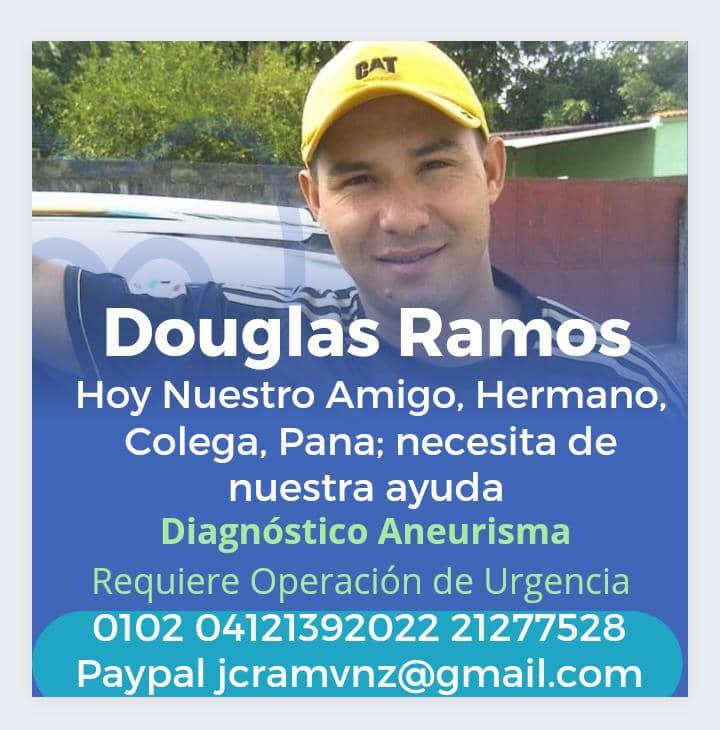 Todos Juntos Podemos Ayudar a Douglas Ramos. 
<a href="/Asamblea_Ven/">Asamblea Nacional 🇻🇪</a> 
<a href="/jorgerpsuv/">Jorge Rodríguez</a> 
<a href="/gladysrequena/">Gladys Requena</a> 
<a href="/dcabellor/">Diosdado Cabello R</a>