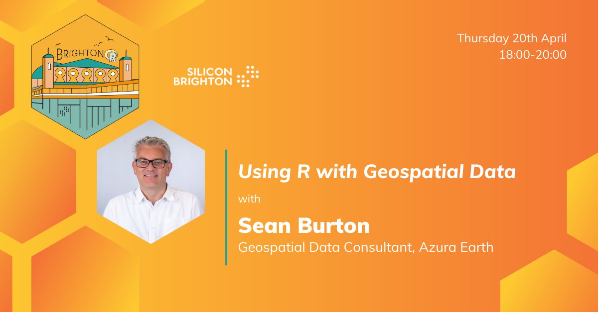 Data, #Rstats &amp; map enthusiasts!

At the next <a href="/BrightonR16/">BrightonR</a>, Sean Burton <a href="/AzuraEarth/">Azura Earth</a> will be giving an overview of how he integrated an interest in maps with a career in data to become a GIS/Geospatial Data freelancer using R.

🗓 Thur 20th April | 6-8pm
🎟 meetup.com/silicon-bright…