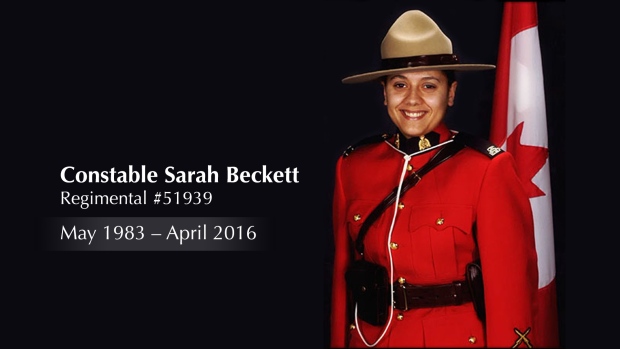 WestshoreRCMP's tweet photo. @WestshoreRCMP is remembering Cst. Sarah Beckett who was killed in the line of duty on this day, April 5th 2016. She was a loving daughter, wife, mother to 2 son's and a wonderful person who dedicated her life to making our community safe. 
If you wish to honour Sarah's memory, please consider registering for the Sarah Beckett Memorial Run taking place on May 13th,  https://t.co/cCnKDwcOd8
