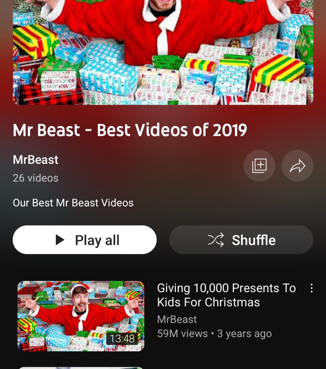 Ratioprofession's tweet photo. @KerdejedreK @luhblix fr mrbeast peaked in 2019, he even had a playlist as well https://t.co/nFZLH9hrRA