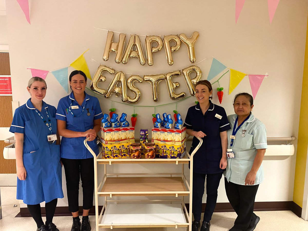 Ward 1 ready to celebrate Easter. Starting with a donation to the local food bank of Easter eggs. <a href="/NCICNHS/">North Cumbria Integrated Care NHS Foundation Trust</a>