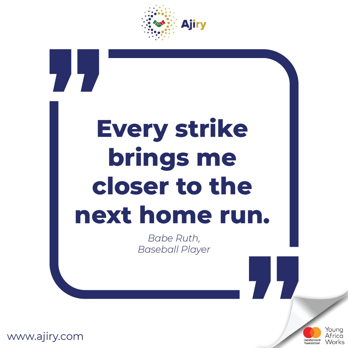 AjiryKenya's tweet photo. No matter how many times you get knocked down, keep swinging. Sooner or later, you'll knock it out of the park.

#AjiryKe #JoinAjiry #FutureOfWork #DigitalWorklife https://t.co/WpguDEoZDQ