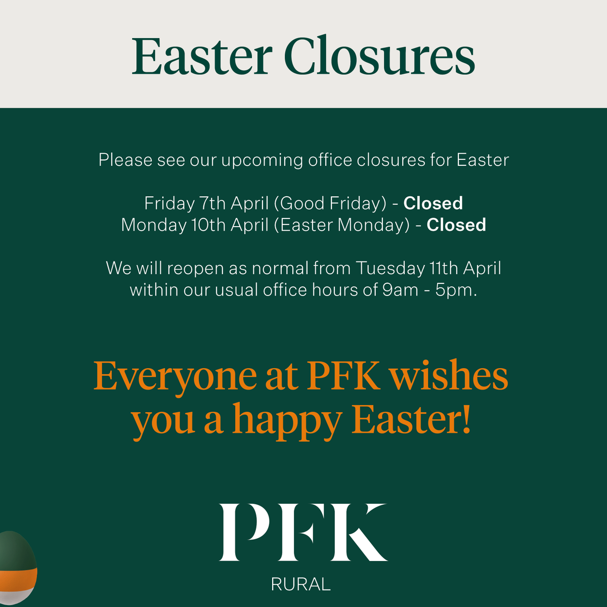 pfkrural's tweet photo. Happy Easter! 🐣🌺 https://t.co/6TEjiuuHfz