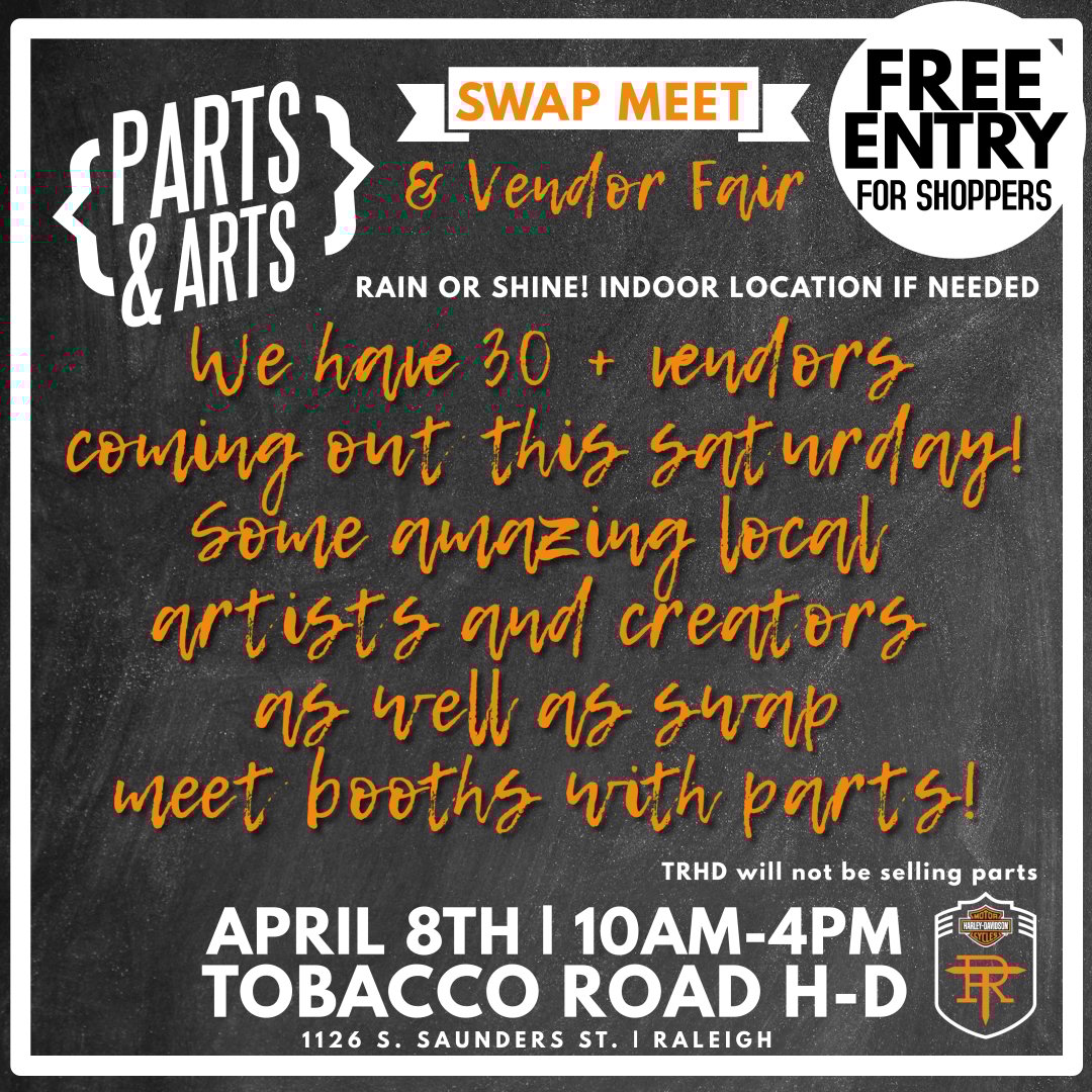 TobaccoRoadHD's tweet image. #PartsAndArts #SwapMeet #vendorFair #ShopLocalRaleigh #Raleigh #NorthCarolina #RainOrShine