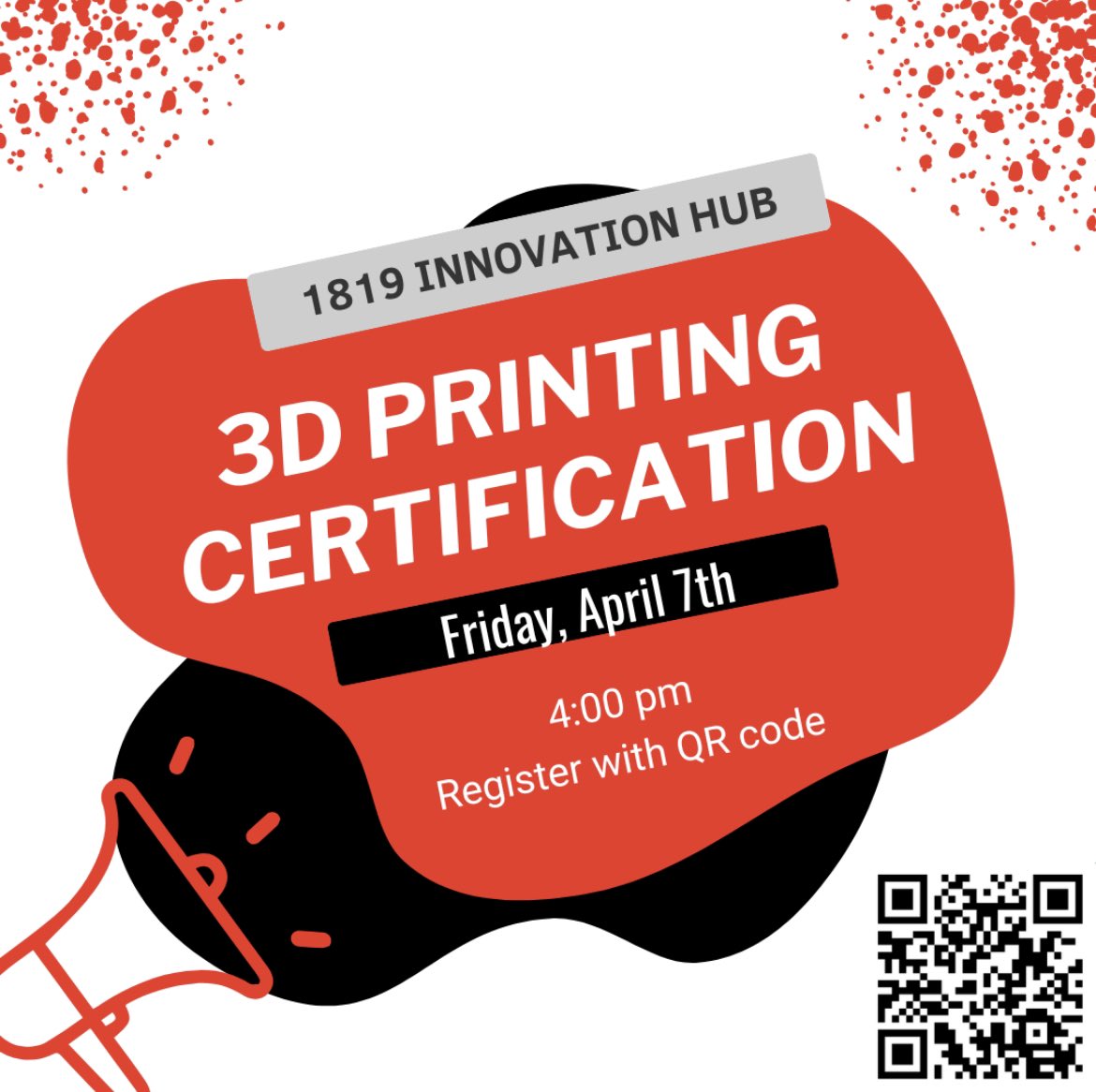 EnableCincy's tweet photo. Join us for another 3D printing certification class at 1819 Innovation Hub this Friday! 🥳 This is a great opportunity to learn how to print or add a certification to your resume. Register by scanning the QR code or clicking the link on our Instagram story. See you there! https://t.co/JNmhk589ad