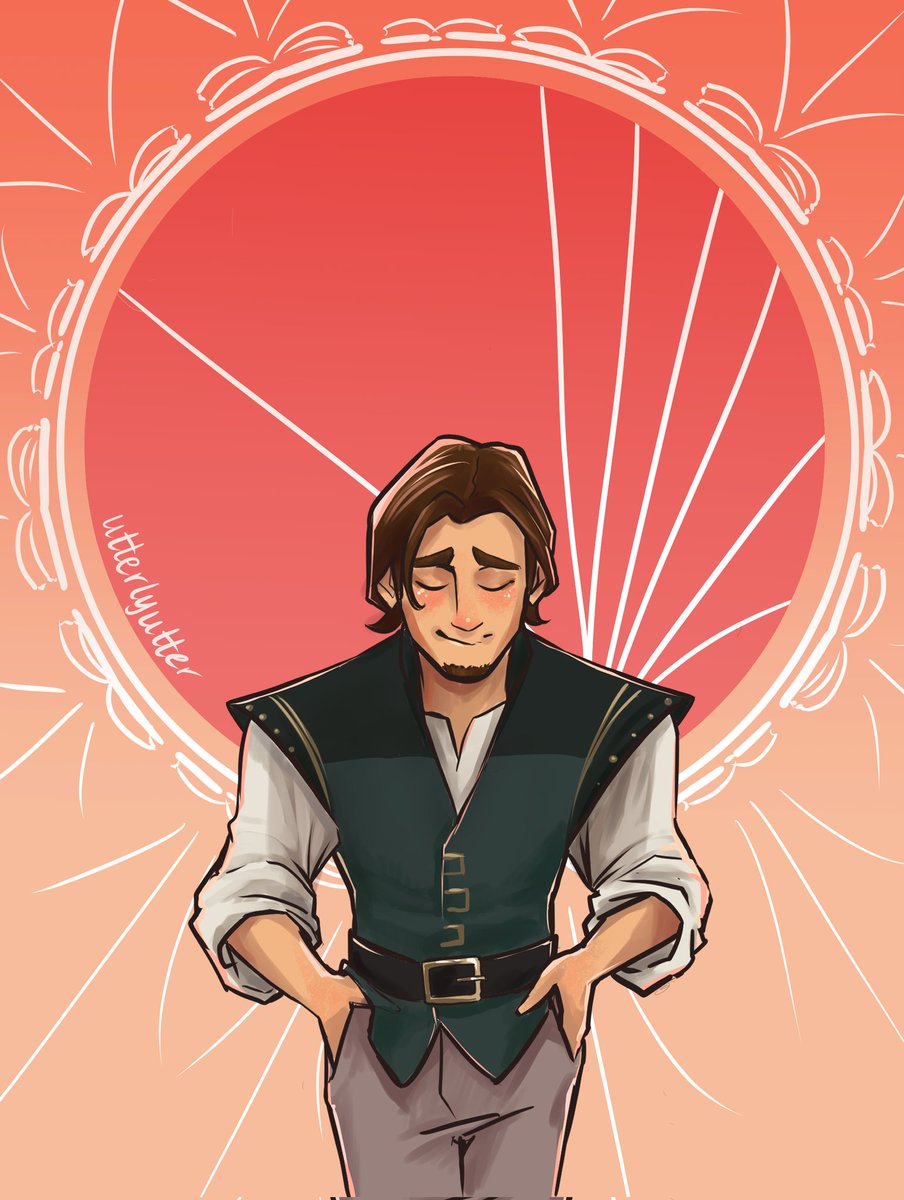 I heard he has a great smoulder. 🌟
Since #eugenefitzherbert was inspired by adventurous stories I put some bookish motifs into the background. 

#tangledtheseries 
#tangled #tangledfanart #flynnrider 
#disneyfanart #rapunzelstangledadventure #tangledtheseriesfanart #digitalart