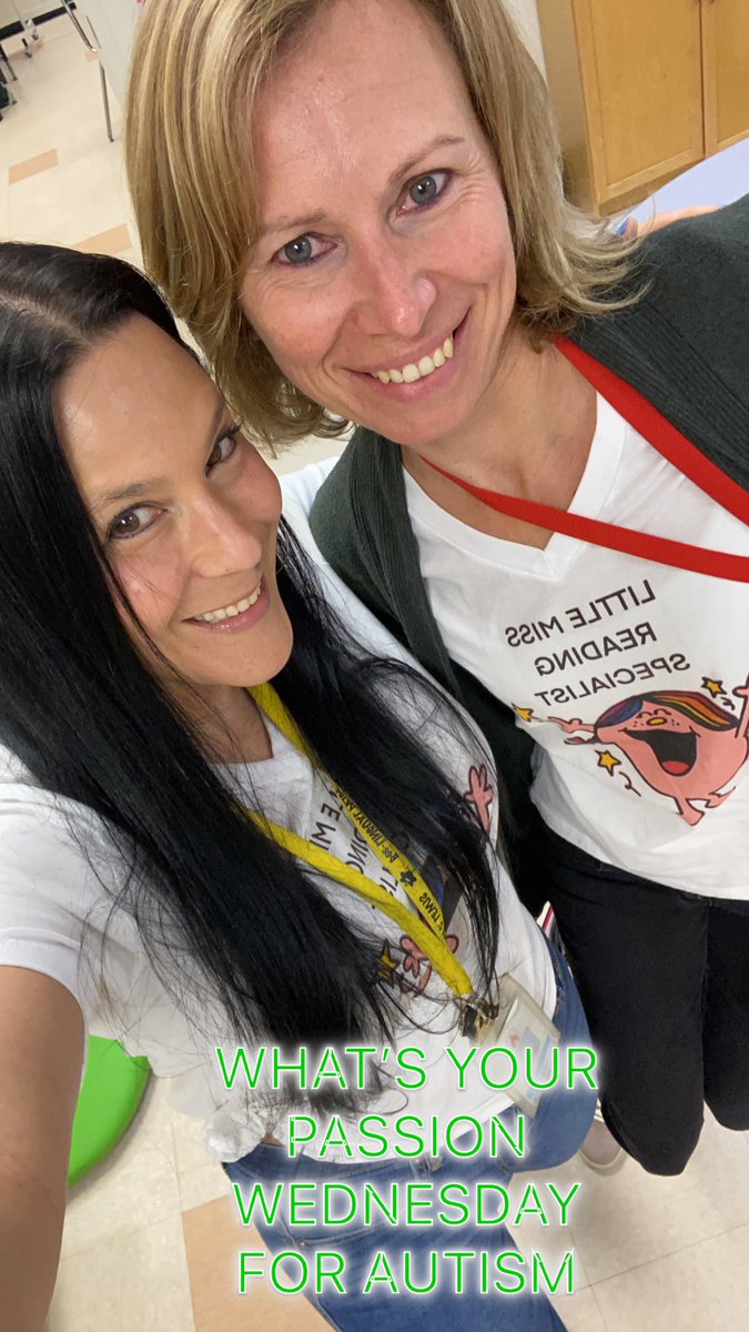 RTImrsRAGO's tweet photo. Wearing our Little Miss Reading Specialist shirts for What’s Your Passion Wednesday #whatsyourpassion #readingspecialist #AutismAcceptanceMonth #AutismAwareness @RedClaySchools  @LewisBeeNews https://t.co/u4Uap85sL0