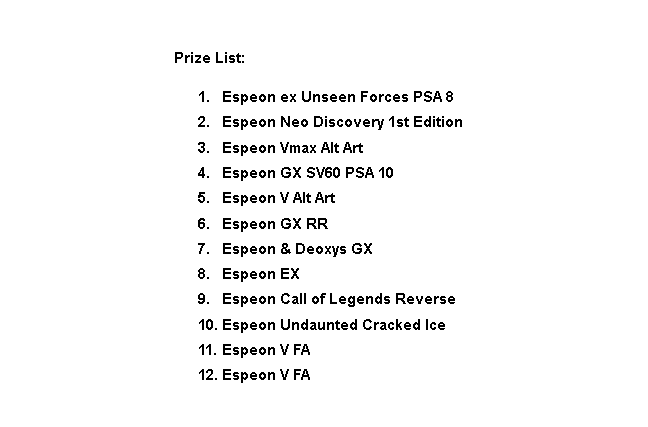 ArnoldMoger's tweet photo. ARNIE’S BACK 💪

🔮 Espeon Exclusive Waffle 🔮

🥳 12 Total Prizes (Last Man Standing)
♾️No prize limit (Can win multi. cards)
🎟️ 260 spots at $5 each
🧮 Max 30 spots
🎁 No limit on gifts
✈️ Free shipping w/ $10 Intl Credit
_____________________________

More details below! 👇 https://t.co/CMfdz2K1Aj