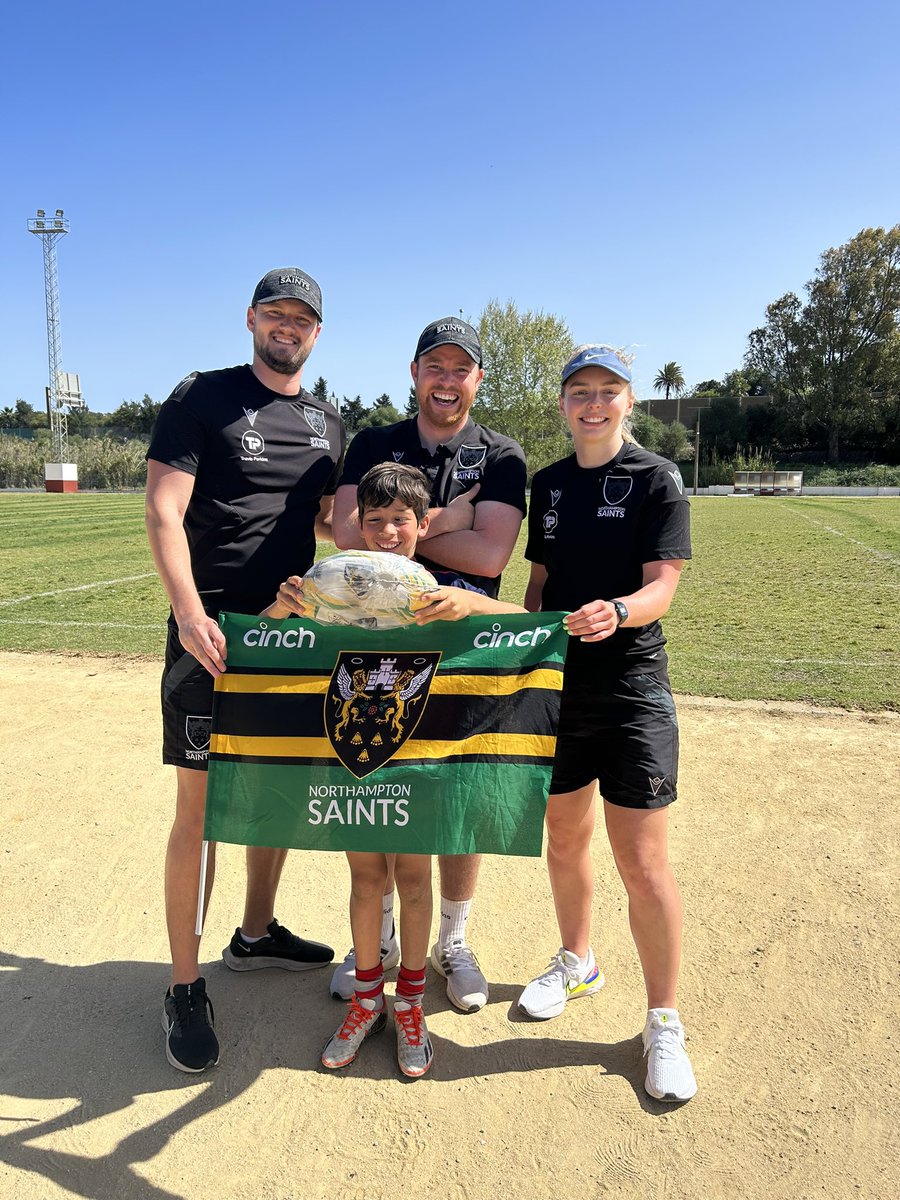 Northampton Saints Community (@saintscomm) on Twitter photo Today brings an end to our time in Spain 🇪🇸🥲
It’s been a fantastic week with the boys and girls here at <a href="/SRoqueRugbyClub/">San Roque Rugby Club</a>, ending with a brilliant day in the sun 👌🏻
Congrats to our <a href="/Spirit_Hyundai/">Spirit Hyundai</a> Player of the Day 👏🏻 Today brings an end to our time in Spain 🇪🇸🥲
It’s been a fantastic week with the boys and girls here at <a href="/SRoqueRugbyClub/">San Roque Rugby Club</a>, ending with a brilliant day in the sun 👌🏻
Congrats to our <a href="/Spirit_Hyundai/">Spirit Hyundai</a> Player of the Day 👏🏻