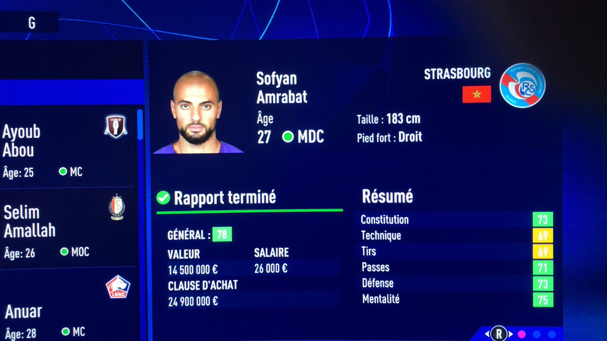 Amrabat_FR's tweet photo. 🚨INFO IMPORTANTE 

Sofyan Amrabat aurais rejoint le club français STRASBOURG, il aurais rejoins ce club pour avoir une carte vitale. 

Source : Fifa 23 https://t.co/c9KF2FnnyK