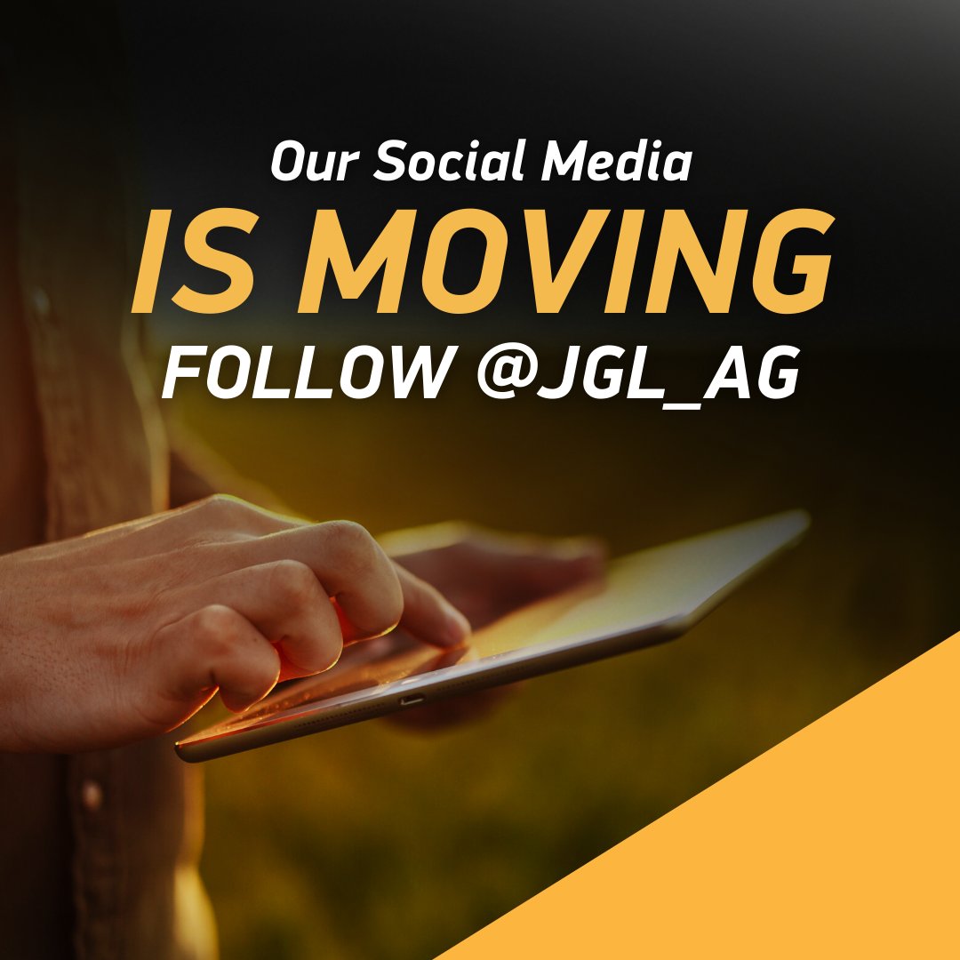 Our social media is moving! Stay up to date with the JGL Commodities team at <a href="/JGL_Ag/">JGL</a>.  
#JGL #Agriculture