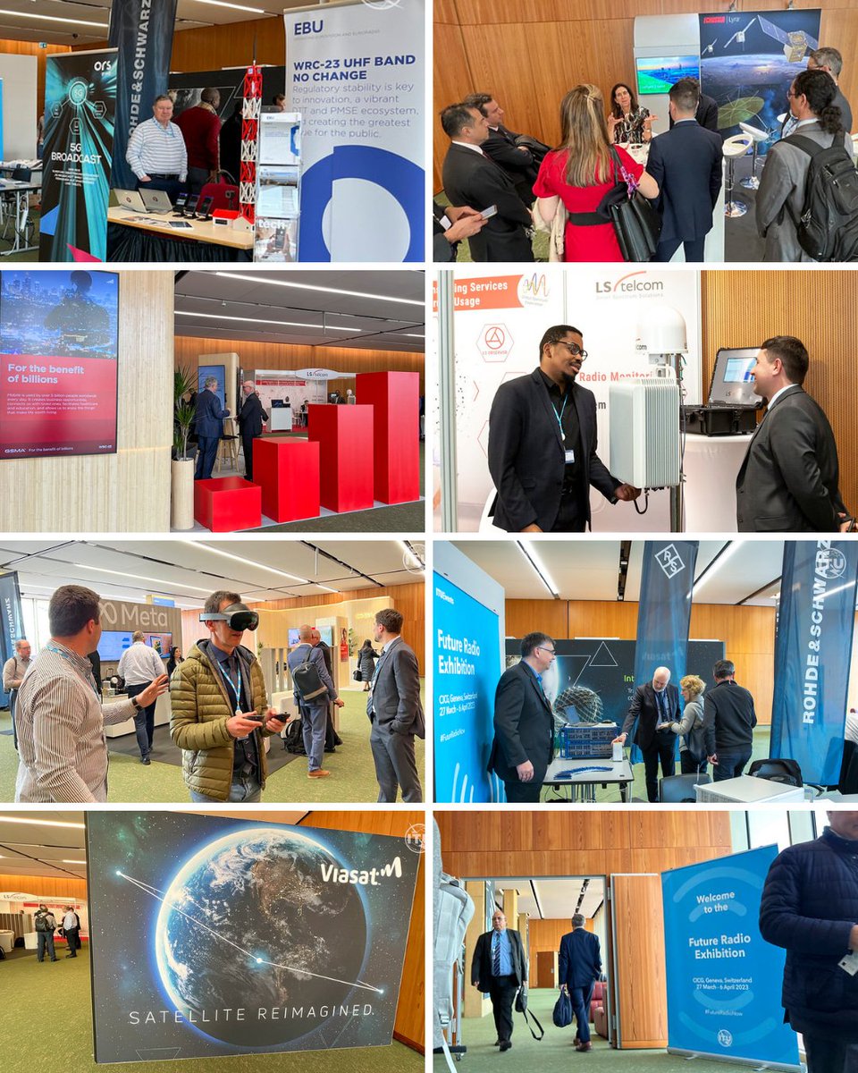 ITU's tweet photo. 🎧 Meet the #FutureRadioNow exhibitors and listen into how radiocommunication services can support sustainable development + much more... 
https://t.co/a9tsAsvcBZ https://t.co/1FDFULgpVJ