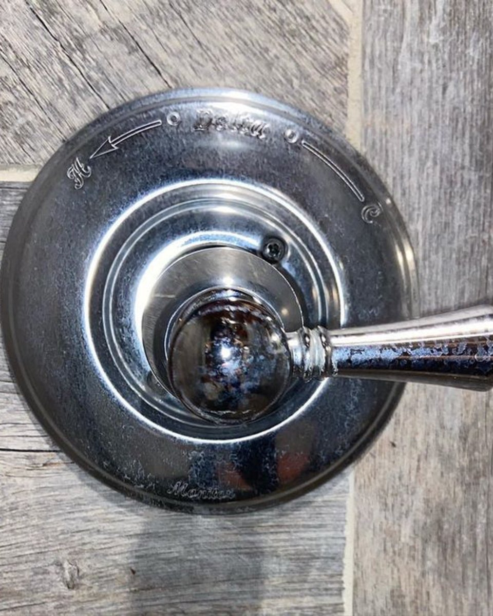 barkeeperfriend's tweet photo. Don't let a grimy shower rain on your cleaning parade! Get inspired to clean on your next rainy day with our Soft Cleanser. Mad Clean LLC shared a prime example of how BKF can make your shower fixture shine like the sun! ππ¦π§½β¨#SpringIntoBKF https://t.co/QYjgCzBgVw