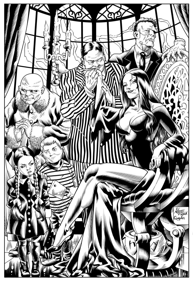 QueplerP's tweet image. THE ADDAMS FAMILY

I love the addams family! I can't wait for Wednesday season 2! 

Amazing pencils by Alan Patrick with my inks.

#comics #inkingcomics #inks #art #portrait #comicbooks  #Netflix #JennaOrtega #Wednesday
