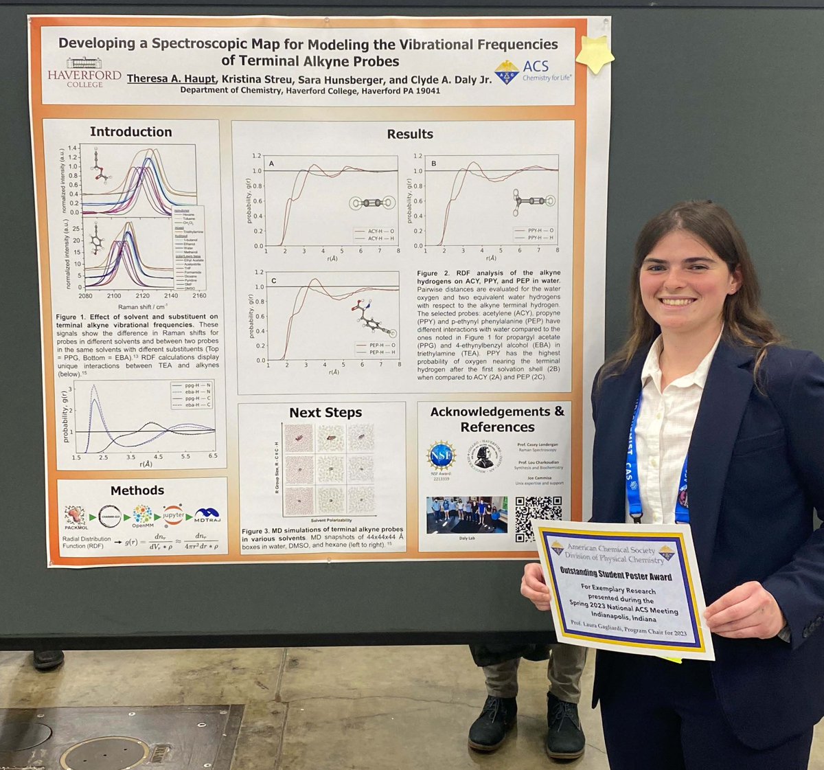 CommackSchools's tweet photo. Alumni News: CHS grad Theresa Haupt (2020), a junior at Haverford College majoring in chemistry and doing a 4/1 program with Upenn for a masters in bioengineering, won a student poster contest at the American Chemical Society meeting. #Classof2020 #CommackProud #CommackSchools https://t.co/LG6xDWYx8w