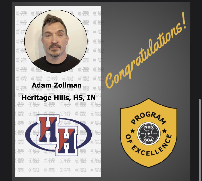 ItsTheLawSon's tweet photo. Shout out to @ZollmanStrength on his NHSSCA Program of Excellence Award! I’ve watched the behind the scenes of him working toward this for years &amp; glad to see it come to fruition!! Only 40 in the nation ever! Congratulations!!!!! 💪🏼🙌🏼 https://t.co/41ah1jP11A