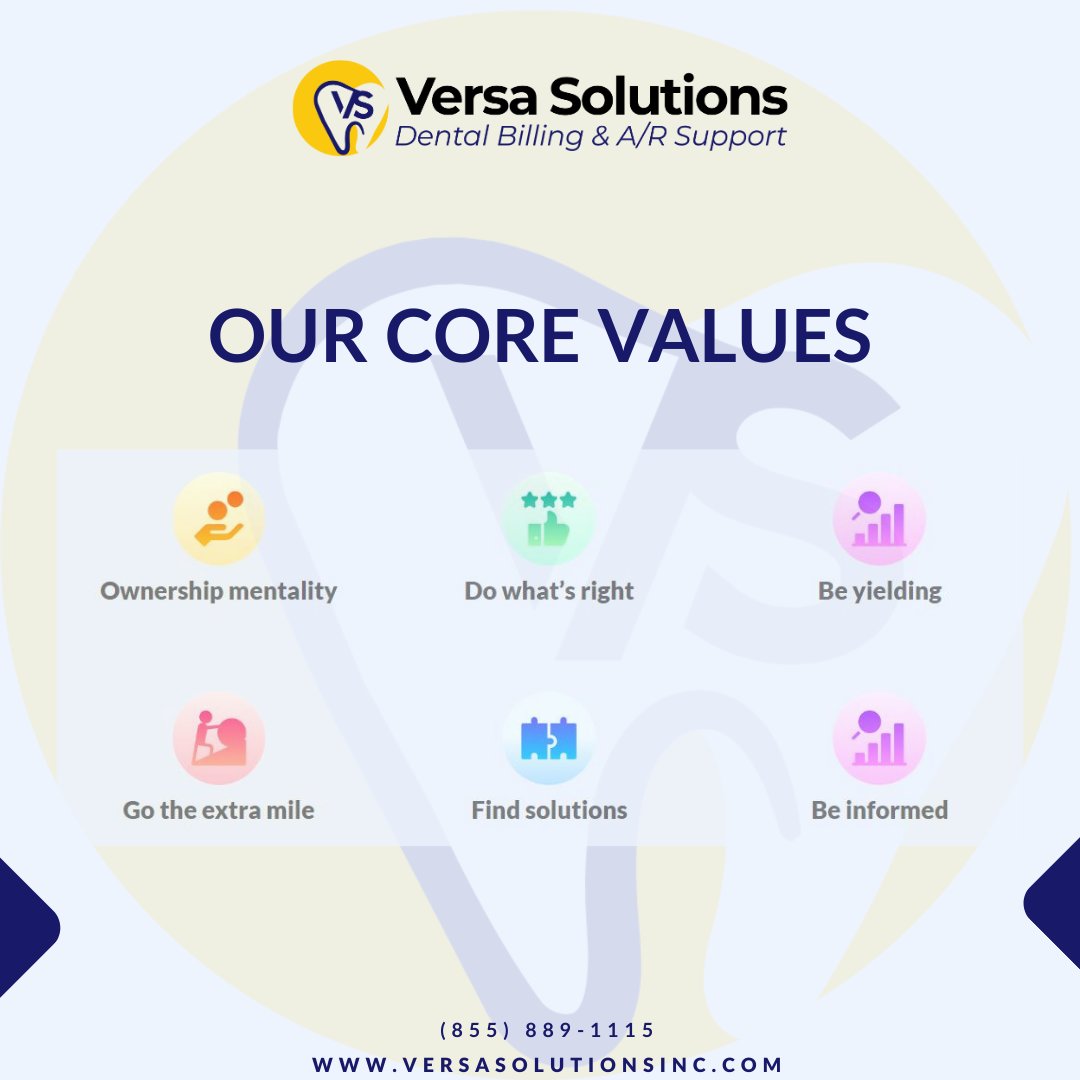 We wanted to highlight our core values that we strive to uphold as an organization. We believe that if we all individually cultivate these traits, we can realize our vision which is to ease the administrative burden of revenue cycle management for all of our clients.