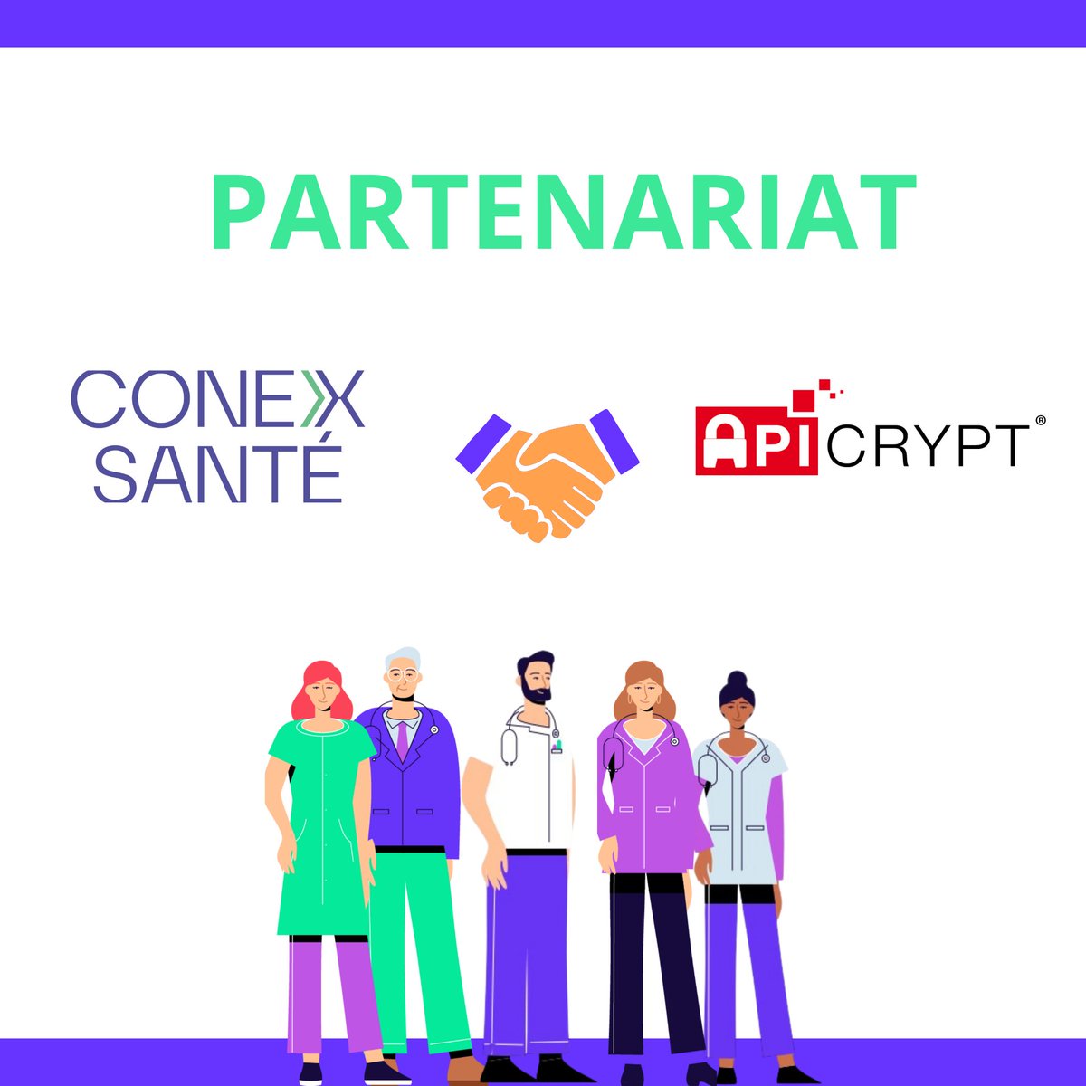 🤩 CONEX SANTE est très heureuse d'apporter sa solution de #télémédecine "multiusage" aux utilisateurs de la solution @APICRYPT, développée par la société APICEM SARL.

💜 Merci à APICEM SARL &amp; @APICRYPT pour leur confiance et pour ce partenariat !
