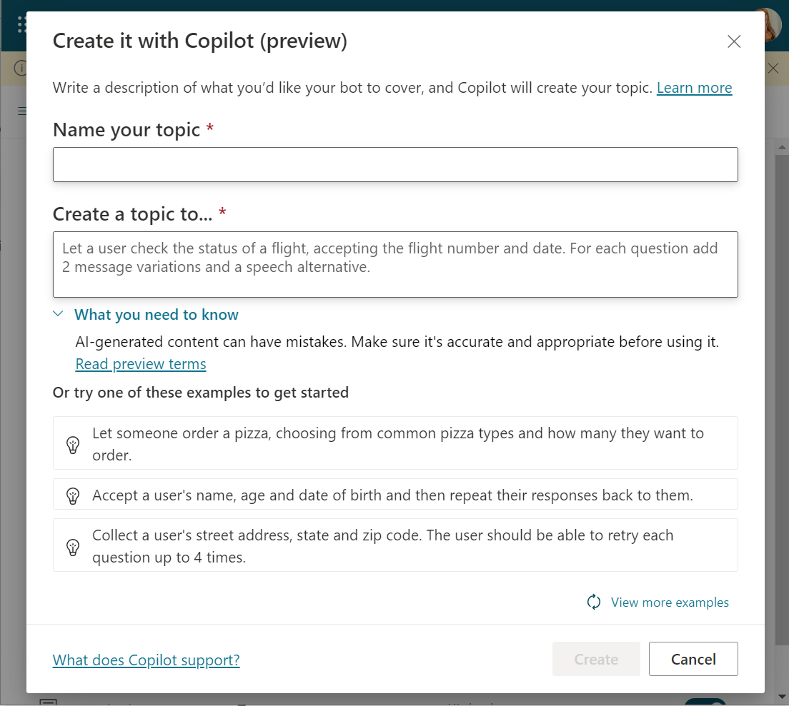 Have you seen the new #preview feature in #PowerVirtualAgents which lets makers create and edit topics by communicating with #copilot in #naturallanguage?! Skynet much?! Check out my latest article and let me know what you think! d365goddess.com/build-power-vi… #GPT #PowerPlatform #AI