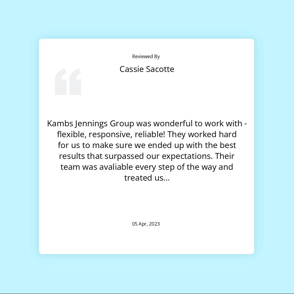 5-star response from Cassie Sacotte