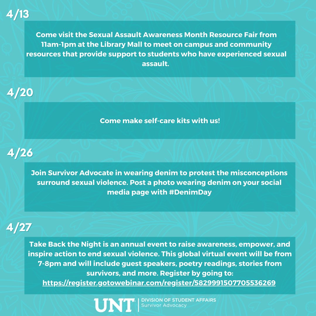 April is Sexual Assault Awareness Month, so we have some exciting events planned! Just a reminder that we’re having a donation drive for the whole month of April for Dallas Area Rape Crisis Center  #saam23
